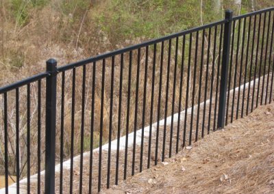 Top angle view of mental fencing painted black